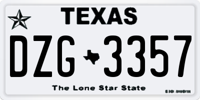 TX license plate DZG3357