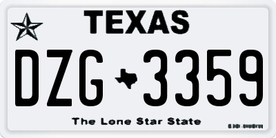 TX license plate DZG3359