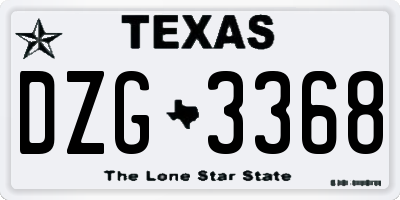 TX license plate DZG3368