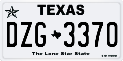 TX license plate DZG3370