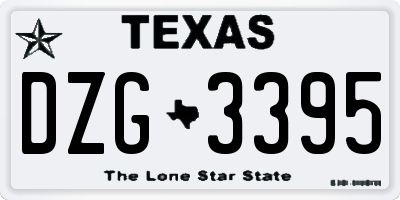 TX license plate DZG3395
