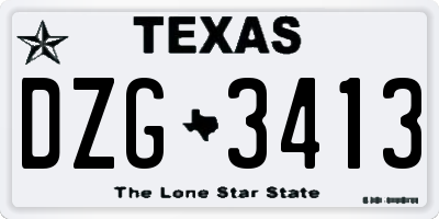 TX license plate DZG3413