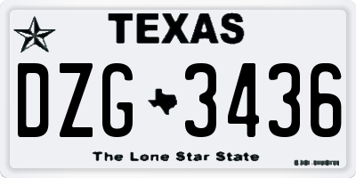 TX license plate DZG3436