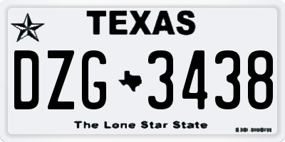 TX license plate DZG3438