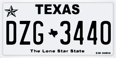 TX license plate DZG3440