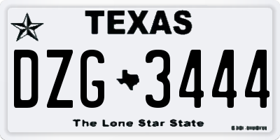 TX license plate DZG3444