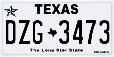 TX license plate DZG3473