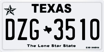 TX license plate DZG3510