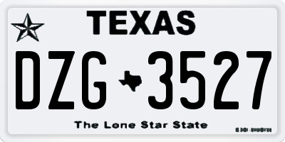 TX license plate DZG3527