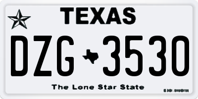 TX license plate DZG3530