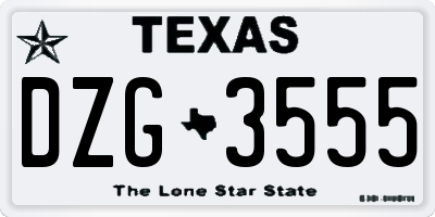 TX license plate DZG3555