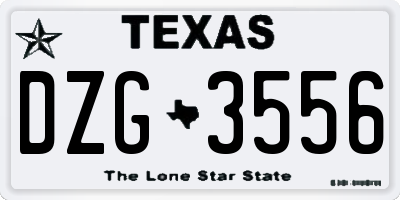 TX license plate DZG3556