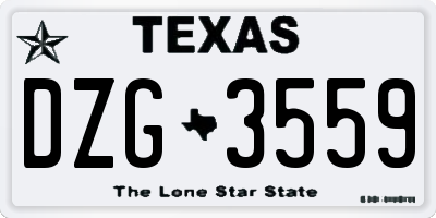 TX license plate DZG3559