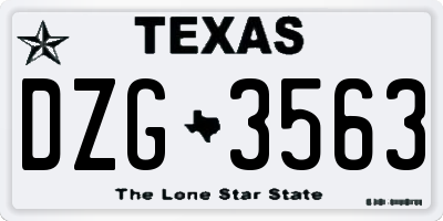 TX license plate DZG3563