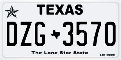 TX license plate DZG3570