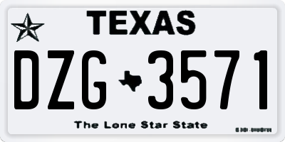 TX license plate DZG3571