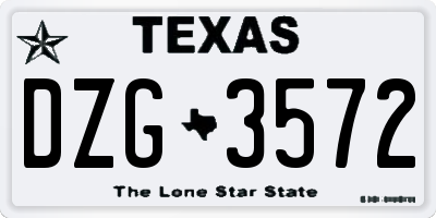 TX license plate DZG3572