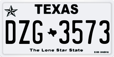 TX license plate DZG3573