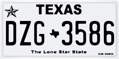 TX license plate DZG3586