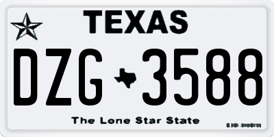 TX license plate DZG3588