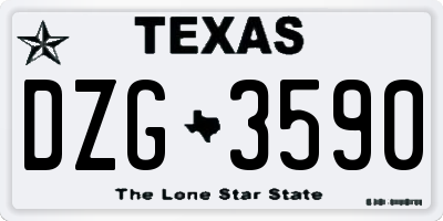 TX license plate DZG3590