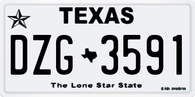 TX license plate DZG3591