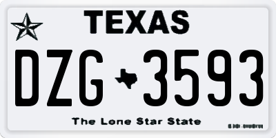 TX license plate DZG3593