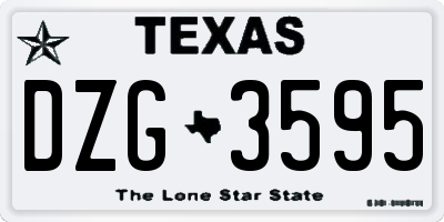 TX license plate DZG3595