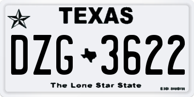 TX license plate DZG3622