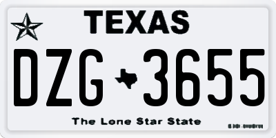TX license plate DZG3655
