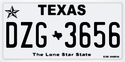 TX license plate DZG3656