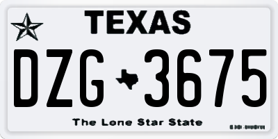 TX license plate DZG3675