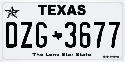 TX license plate DZG3677