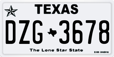 TX license plate DZG3678