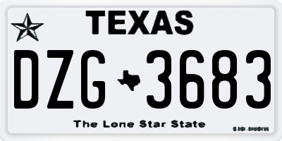 TX license plate DZG3683