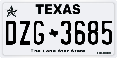 TX license plate DZG3685