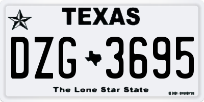 TX license plate DZG3695