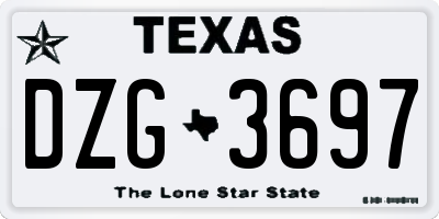 TX license plate DZG3697