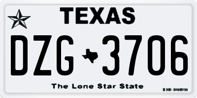 TX license plate DZG3706