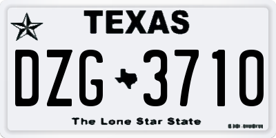 TX license plate DZG3710