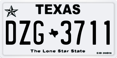 TX license plate DZG3711
