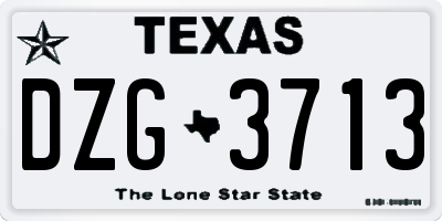 TX license plate DZG3713