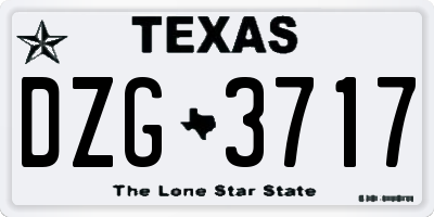 TX license plate DZG3717