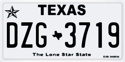 TX license plate DZG3719