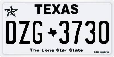 TX license plate DZG3730