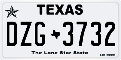 TX license plate DZG3732