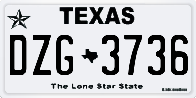 TX license plate DZG3736