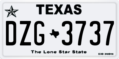 TX license plate DZG3737