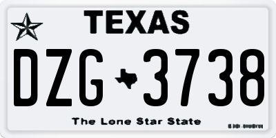 TX license plate DZG3738