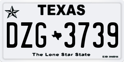 TX license plate DZG3739